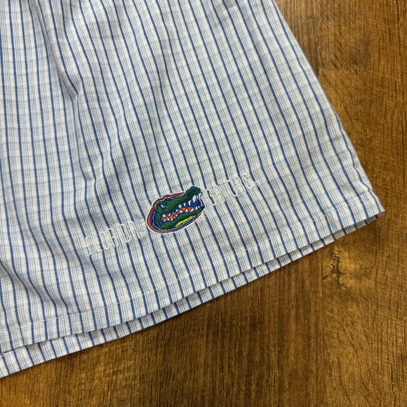 Vtg Y2K Florida Gators Boxer Shorts Sz S/M Blue White Stripe Plaid - Picture 3 of 9